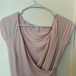 VENUS Pale Pink Draped Wrap Top